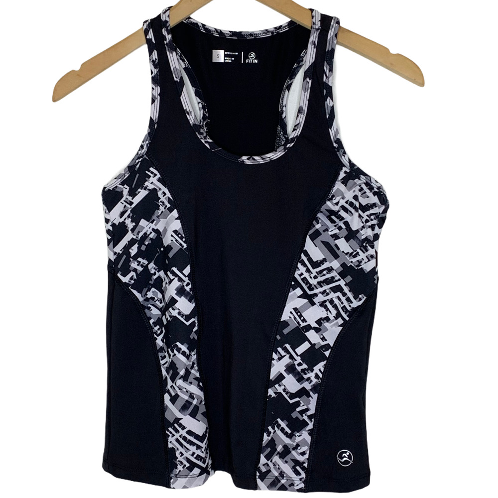 Fit In Black Active Racerback Tank Workout Tank